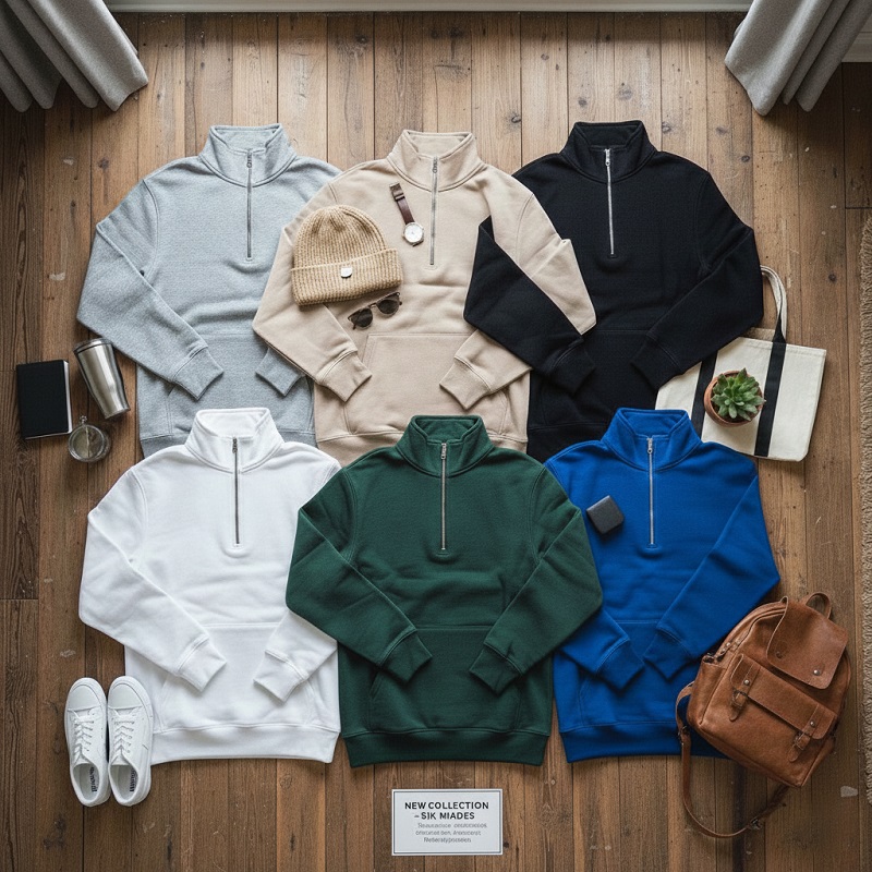 دورس مردانه نیم زیپ مدل Behbod-سبز